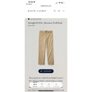 Polo Ralph Lauren Boys' Straight Fit Twill Pants Brown Size 18